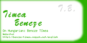 timea bencze business card